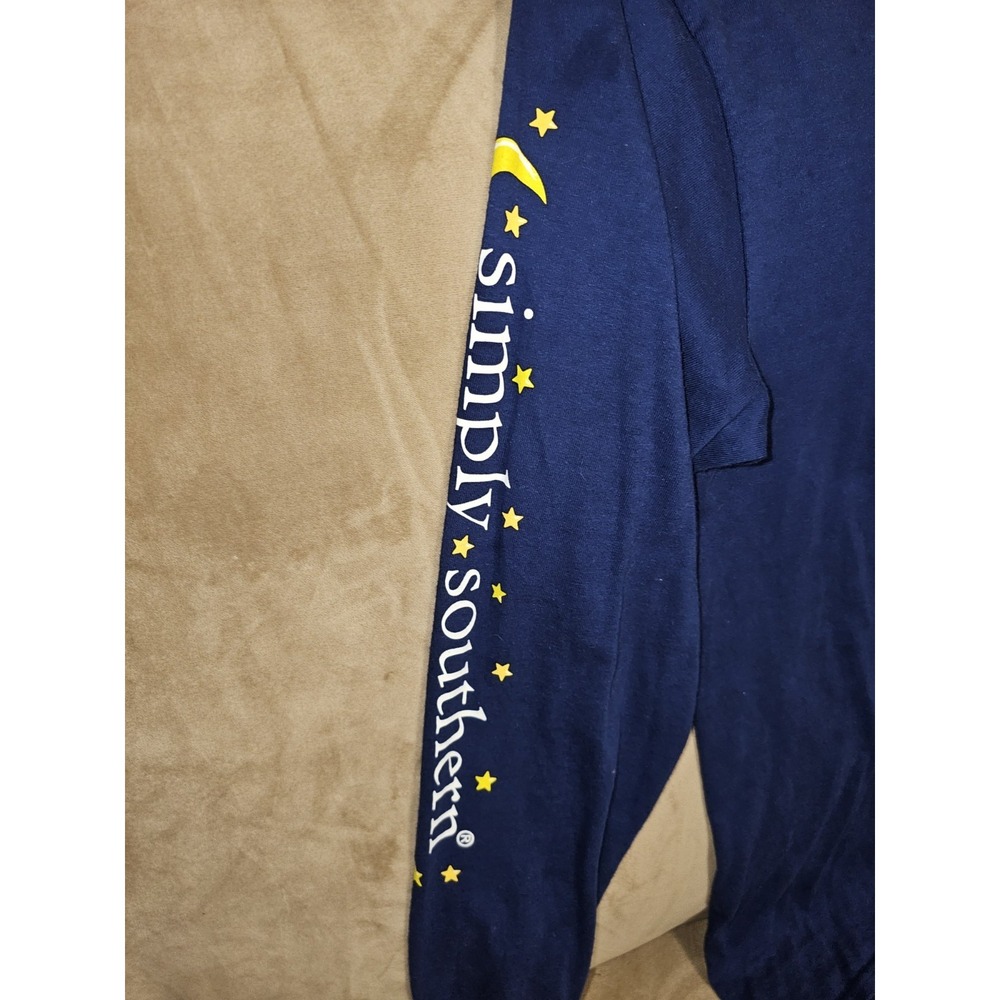 Simply Southern Womens Large Blue Long Sleeve Graphic T Shirt  Look For Stars - Picture 4 of 4
